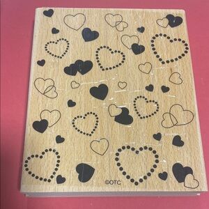 Stampin’ Up Heart Pattern Wooden Stamp